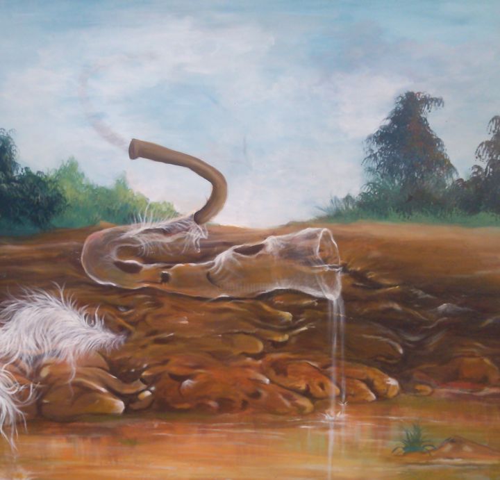 Картина под названием "white squirrel" - Kingolazo, Подлинное произведение искусства, Акрил