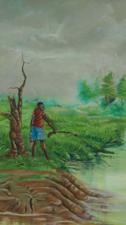 Peinture intitulée "first time" par Kingolazo, Œuvre d'art originale, Acrylique