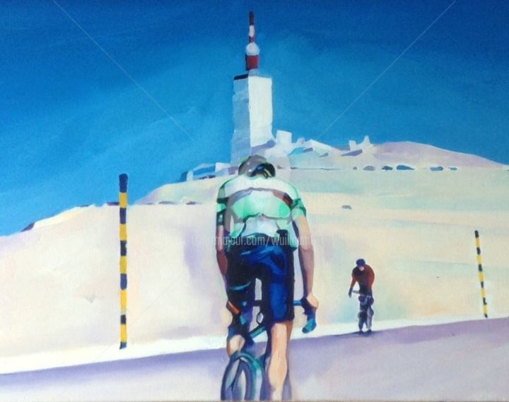 Painting titled "Les cyclistes du Ve…" by Wuillaume, Original Artwork