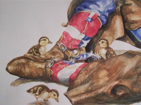 Pintura intitulada "just ducky too" por Ralph Rivello, Obras de arte originais, Óleo