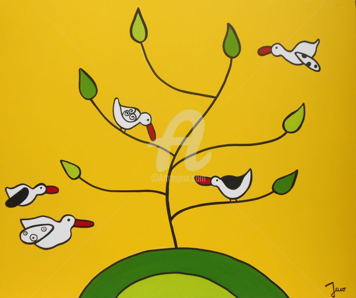 Pittura intitolato "l-albero.jpg" da Jaco, Opera d'arte originale, Acrilico