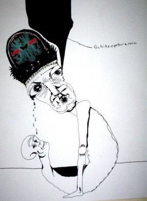 Рисунок под названием "schizophrenic" - Wyatt Moody, Подлинное произведение искусства