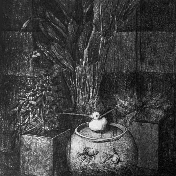 Рисунок под названием "третий лишний" - Victoria Khabarova, Подлинное произведение искусства, Чернила