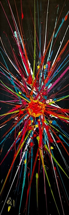 Painting titled "Neurone 4" by Xale, Original Artwork, Acrylic Mounted on Wood Stretcher frame