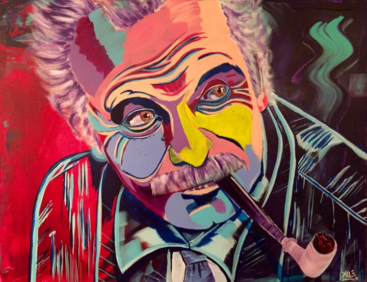 Painting titled "Georges BRASSENS" by Xale, Original Artwork, Acrylic