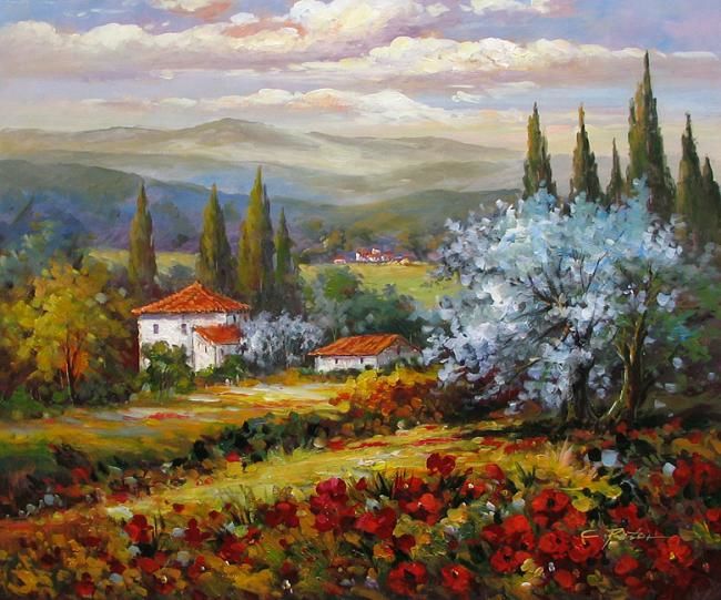 Painting titled "la belle provence" by Su Guan Nan, Original Artwork