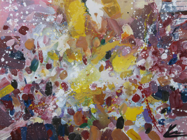 Malerei mit dem Titel "fête 3" von Xav Abstract, Original-Kunstwerk, Acryl