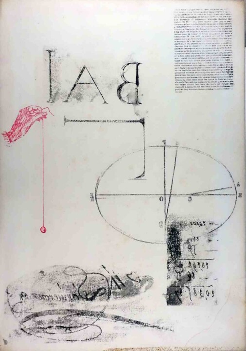Incisioni, stampe intitolato "Cosmographie, Bail" da Xavier Debeerst, Opera d'arte originale, Monotipo