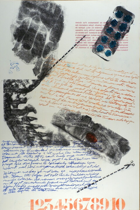 Druckgrafik mit dem Titel "_mémoire_oublie_ po…" von Xavier Debeerst, Original-Kunstwerk, Monotypie