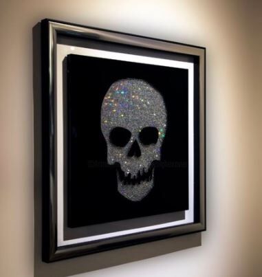 Sculpture titled "Diamond's Skull 60" by Xavier Wttrwulghe, Original Artwork, Aluminium