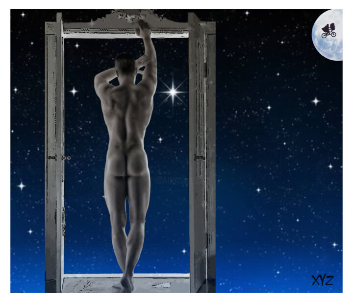 Digitale Kunst mit dem Titel ""Les Portes de la n…" von Xavier-Yves Zarani, Original-Kunstwerk, Digitale Malerei