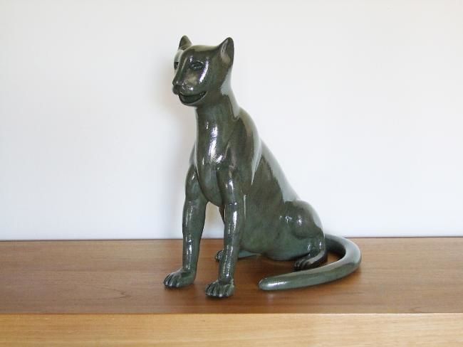 Rzeźba zatytułowany „Cheetah” autorstwa Xavier Jarry-Lacombe, Oryginalna praca, Terakota
