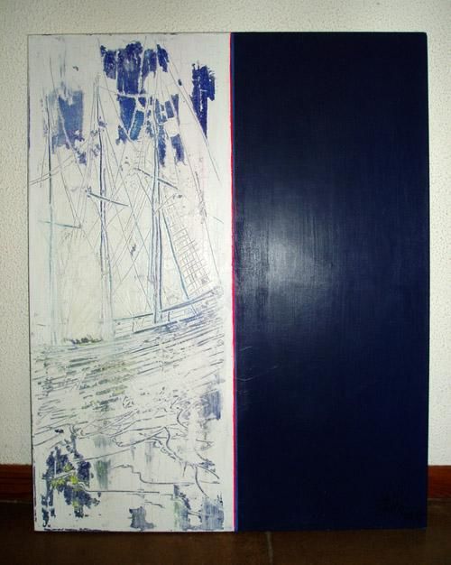 Peinture intitulée "Bateau II" par Xavier Noël, Œuvre d'art originale