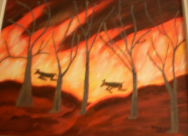 Pintura intitulada "Incêndio" por Xavier Vaz, Obras de arte originais