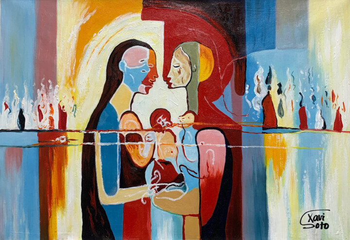 Pintura titulada "La Familia" por Xavi Soto, Obra de arte original, Acrílico