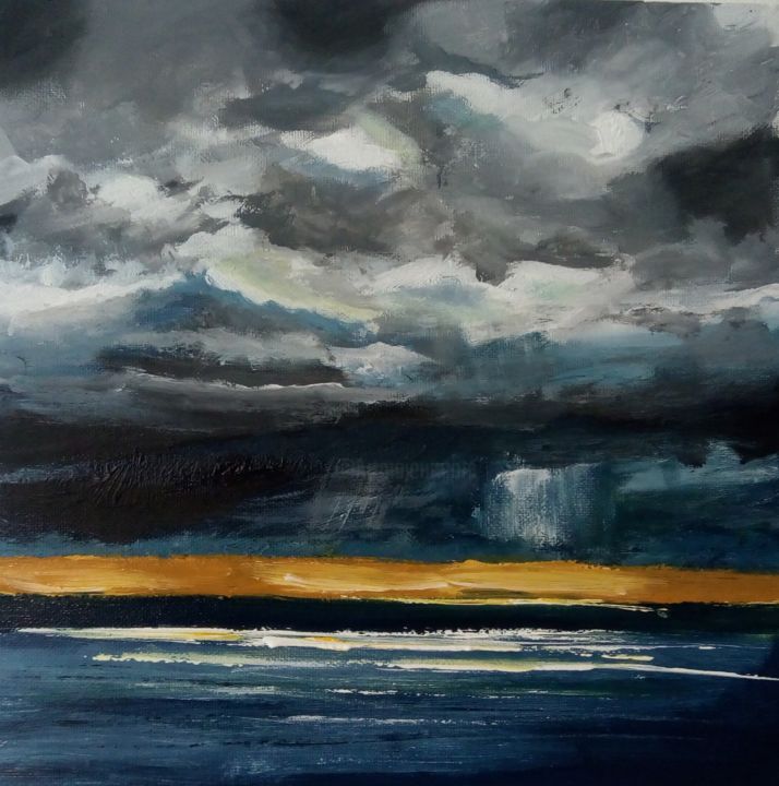 Malarstwo zatytułowany „ORAGE EN BRETAGNE” autorstwa Xc.Painting, Oryginalna praca, Akryl