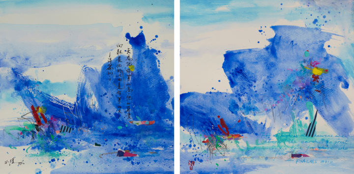Peinture intitulée "Ocean" par Xiaoyang Galas, Œuvre d'art originale, Acrylique