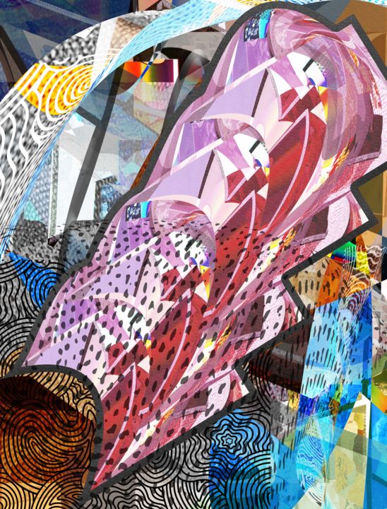 Arts numériques intitulée "Wild Pink" par Xy Gu, Œuvre d'art originale, Peinture numérique