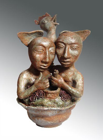 Skulptur mit dem Titel "q8.jpg" von Xie Hengqiang Xie Heng Qiang, Original-Kunstwerk, Keramik