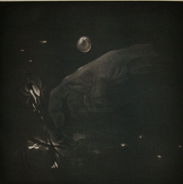 Incisioni, stampe intitolato ""Si l'étoile pleure…" da Ximena De Leon Lucero, Opera d'arte originale