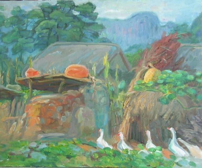 绘画 标题为“田园” 由希明 韩, 原创艺术品