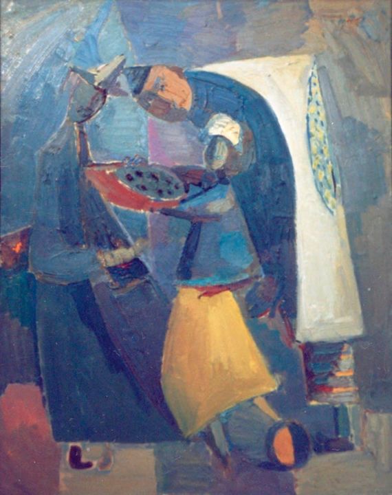 Картина под названием "TUN" - Kabyl Khalykov, Подлинное произведение искусства, Масло