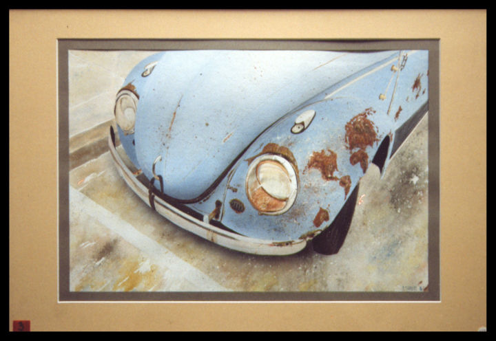 Peinture intitulée "rusty world" par Pascal Serviès, Œuvre d'art originale, Aquarelle