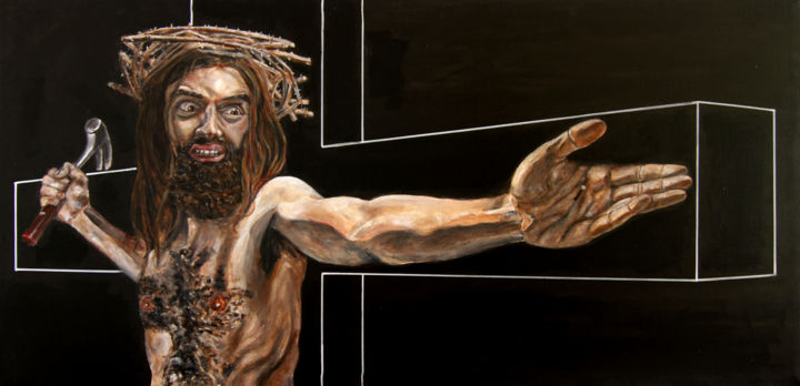 Schilderij getiteld "Aut Christus, aut N…" door Xp, Origineel Kunstwerk, Acryl