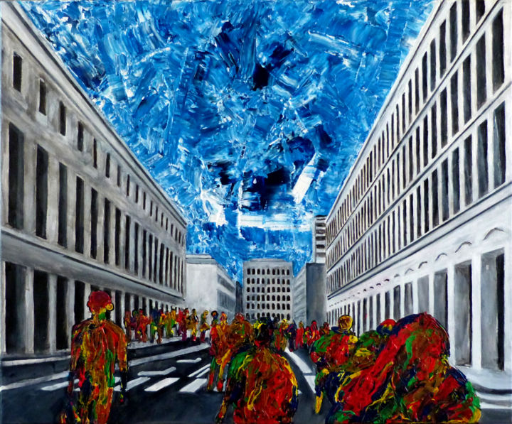 Peinture intitulée "EUR Roma – Entropie…" par Xp, Œuvre d'art originale, Acrylique
