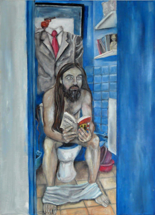 Painting titled "Ecce Homo" by Xp, Original Artwork, Oil