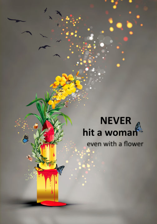 Arts numériques intitulée "No Violence against…" par Xristastavrou, Œuvre d'art originale, Peinture numérique
