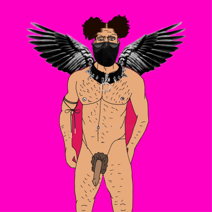 Photographie intitulée "Black angel" par Xtofer, Œuvre d'art originale, Photographie numérique