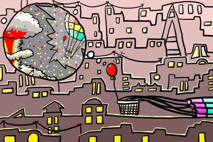 绘画 标题为“red balloon-11” 由徐 毅, 原创艺术品, 2D数字工作