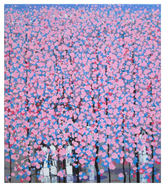 Painting titled "spring 10" by Xuan Khanh Nguyen, Original Art, Acrylic
