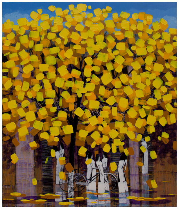 Painting titled "Unreal 17" by Xuan Khanh Nguyen, Original Art, Acrylic