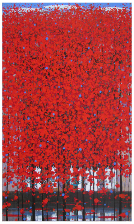Painting titled "Late autumn 15" by Xuan Khanh Nguyen, Original Art, Acrylic