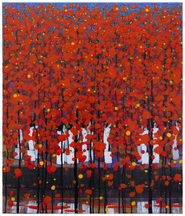 Pintura titulada "Late autumn 16" por Xuan Khanh Nguyen, Obra de arte original, Acrílico