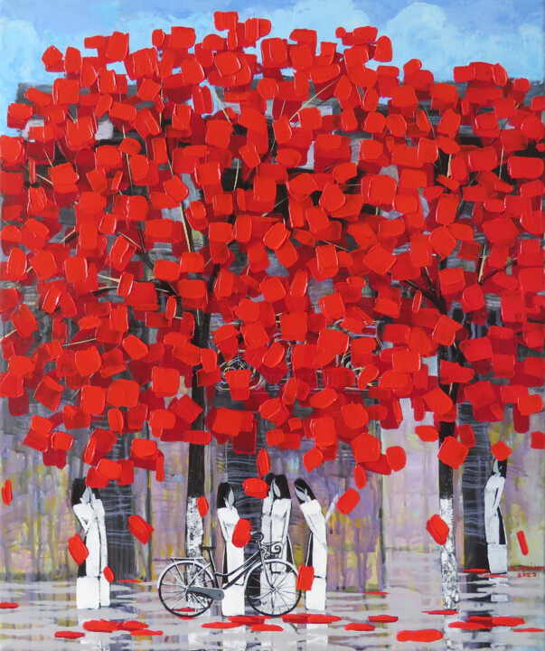 Malarstwo zatytułowany „After school 20” autorstwa Xuan Khanh Nguyen, Oryginalna praca, Akryl Zamontowany na Drewniana rama…