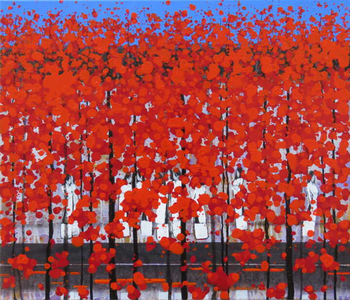 Malarstwo zatytułowany „late autumn 21” autorstwa Xuan Khanh Nguyen, Oryginalna praca, Akryl