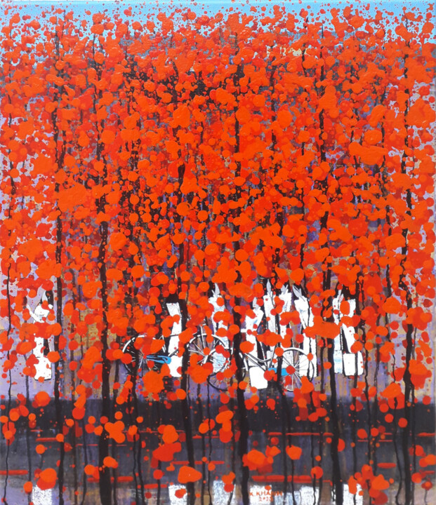 Painting titled "Late autumn 24" by Xuan Khanh Nguyen, Original Artwork, Acrylic