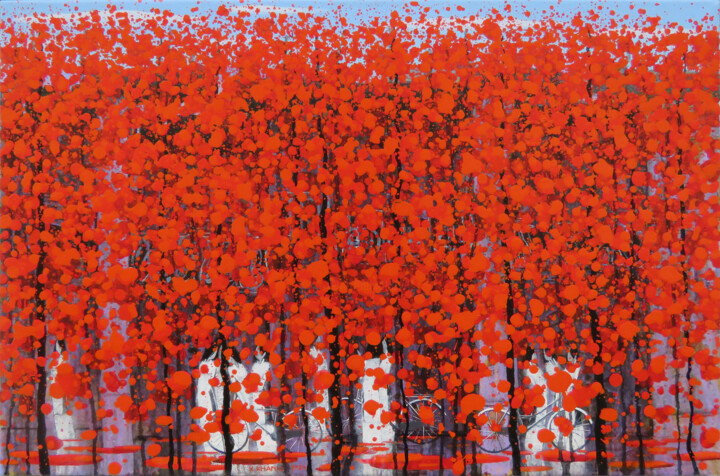 Картина под названием "late autumn 28" - Xuan Khanh Nguyen, Подлинное произведение искусства, Акрил
