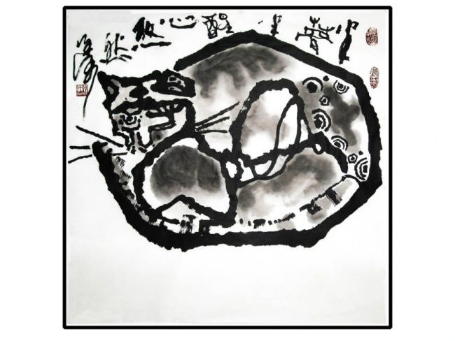Painting titled "半梦半醒" by Jiu Xing Ye Ban, Original Artwork, Oil