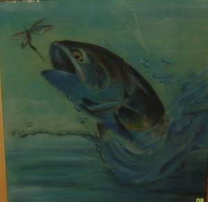 Painting titled "The fish  (pastel)" by Boris Sazonov, Original Artwork