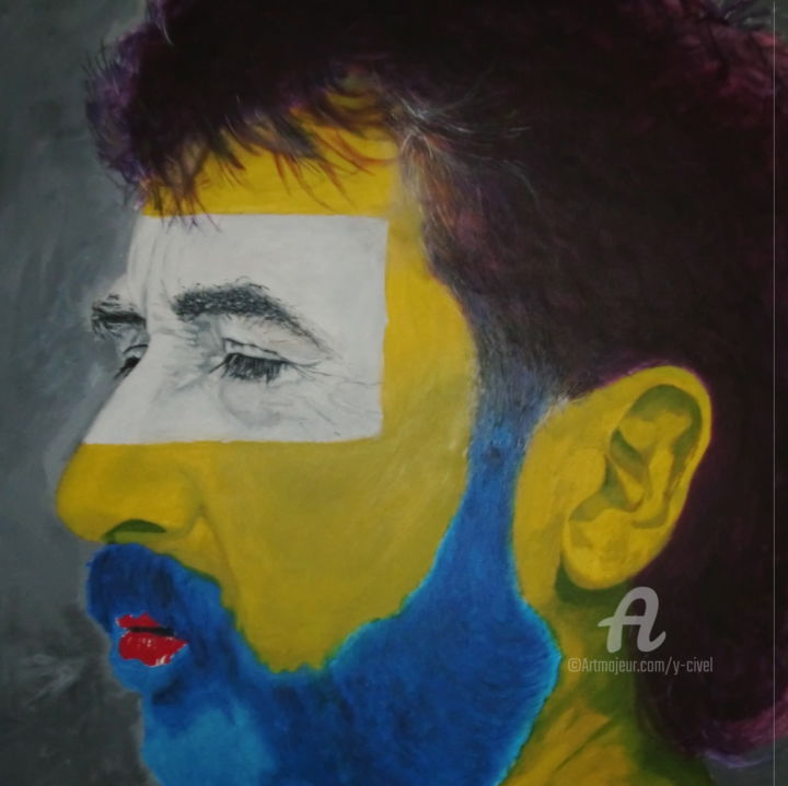 Painting titled "Mouloud" by Yannick Civel, Original Artwork, Acrylic