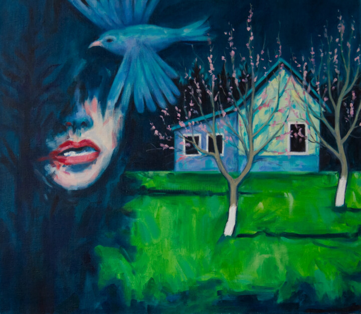Картина под названием "Blossoming" - Yuliya Kachan, Подлинное произведение искусства, Масло Установлен на Деревянная рама дл…