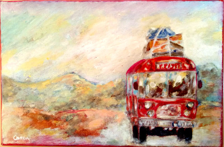 Painting titled "Voyage" by Yaacov Ye'Hezkel Corda, Original Artwork, Acrylic