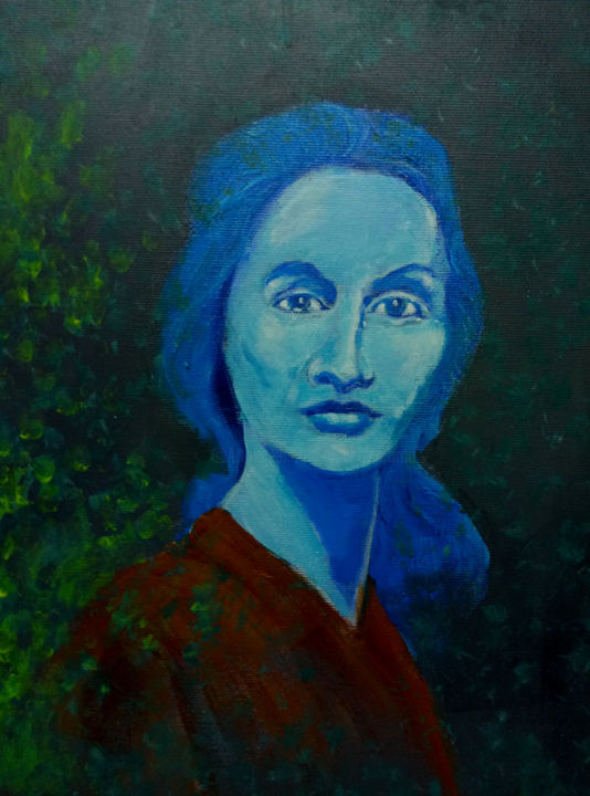 Painting titled "Portrait d'une âme" by Yaacov Ye'Hezkel Corda, Original Artwork, Acrylic