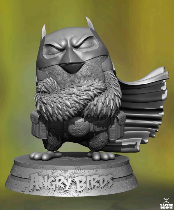 Digital Arts titled "Red Angry Birds 3D…" by Yacine Brinis, Original Artwork, 3D Modeling