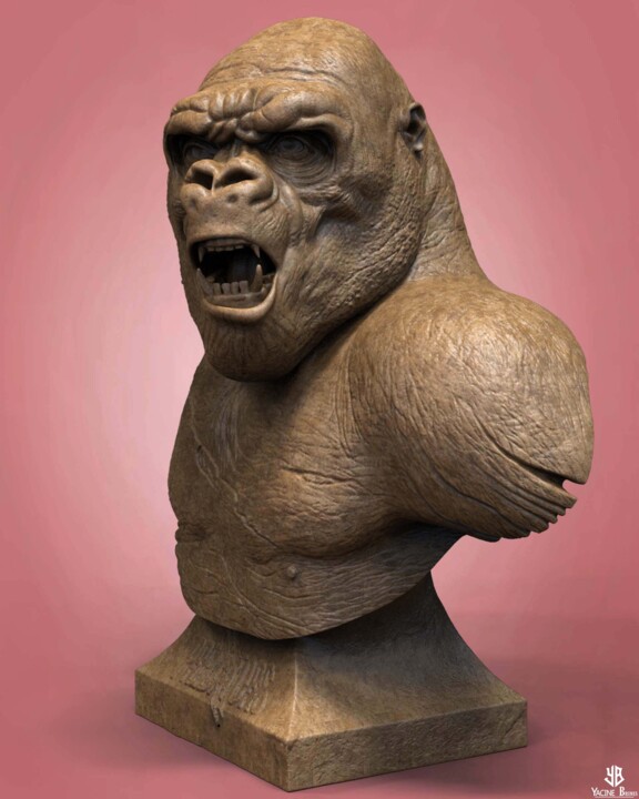 Arts numériques intitulée "Killer Gorilla 2  B…" par Yacine Brinis, Œuvre d'art originale, Modélisation 3D