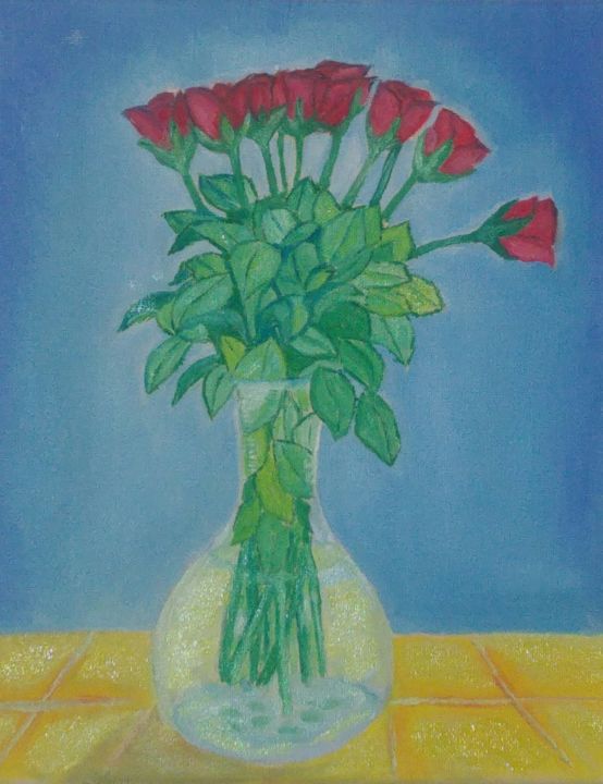 Malerei mit dem Titel "Blumen" von Yassine C, Original-Kunstwerk